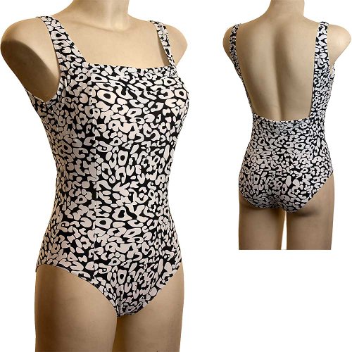 Beachcomber Ladies Figure Shaping Pleat Front Swimsuit - Cream/Black - Size 18