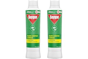 JOHNSON WAX Baygon Insetticida in Polvere Scarafaggi e Formiche 2 FlaconI da 250 Grammi