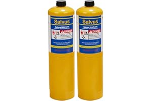 INTERGAS Salvus Map HTi Mapp Gas for Blowtorch Plumbing Blow Torch Bottle for Plumbers Soldering Mechanics Burns Hotter (2, 2 Cartridges)