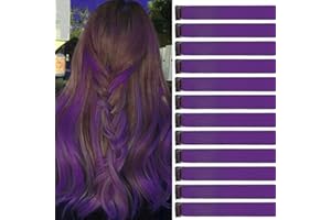 JOOCEEBABY Extension Capelli Colorati Con Clip Lilla scuro 12 pezzi 22 pollici Lungo Dritto Sintetiche Resistenti al Calore per Bambini Ragazze Donne Festival Feste Halloween Cosplay