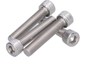 HILITAND 4 Pièces M10 Boulon Hexagonal à Tête Hexagonale Boulon à Tête Hexagonale A2 en Acier Inoxydable 1.25mm à Pas Fin Matériel de Fixation de Machine(M10*55)