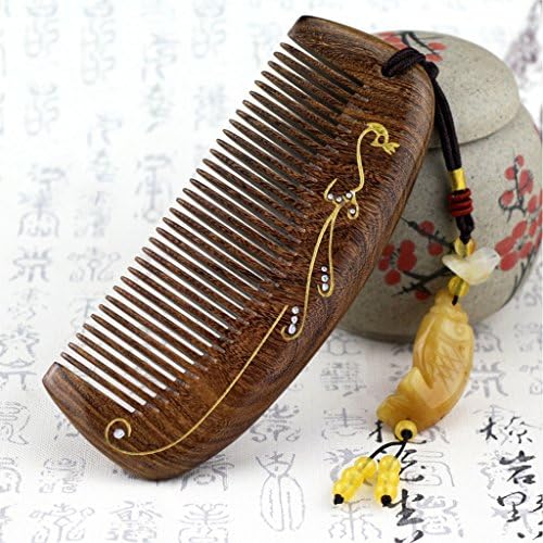 Natural Authentic Sandalwood Comb Massage Health Comb Anti-static Curly Hair Comb Engraved Wood Comb Gift ( Color : #2 )