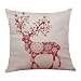 Produktbild Weihnachten Elch Kissenbezug Sofa Home Decor KissenhüLle Dekorative Dekokissen Sofakissen Lendenkissen Wurfkissenbezug Packungen Kissen KissenbezüGe Quadrat Baumwoll Mischung(G)