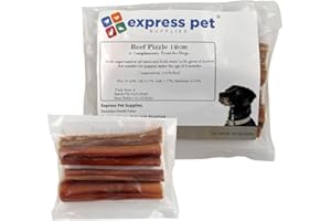 Express Pet Supplies 4 x Extra Thick (5-6") Beef Bully Pizzles Sticks Dog Dental Sticks, 100% Natural Air Dried PIzzles Stick Chews for Dogs
