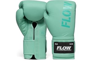 FLOW FIGHTGEAR Flow Challenge Gants de Boxe en Cuir veritable, Sparring et entraînement, Muay Thai, Kick-Boxing, MMA, Arts Martiaux, Hommes et Femmes