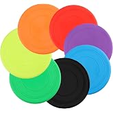 SHSHbuy 7 Piezas Frisbee para Perros,Juguete Indestructible Frisbee Perro Goma,Juguete de Disco Volador para Perro,Lanzar y J