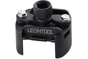 LEONTOOL Adjustable Oil Filter Wrench 60-80mm (2-3/8 to 3-1/8 inch), Heavy Duty Removal Tool, Universal Oil Filter Cap Socket Wrench, 1/2" Drive