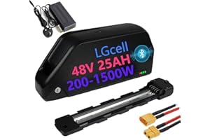 HXRFOAK Ebike battery 48V 25AH (LGcell) with Bluetooth control on your phone, Electric bike battery for 48V max 1500W 1000W 750W 500W motor