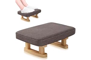 Exquilnova Foot Stool,Pouffe Footstool with Removable Padded Seat,Ottoman Stool for Rest Foot,Morden Under Desk Foot Rest for Living Room,Bedroom,Entryway,Office (Dark Dray)