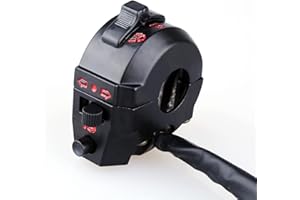 ‎EVGATSAUTO Motorrad Universalschalter Blinker Lenker Schalter Set Motorrad Blinker Licht Abblendlicht Schwarz Linker Schalter Lenker Steuerhorn 7/8 "