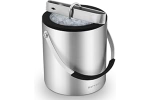 ‎RORENCE Rorence 2L Eiswürfelbehälter, 18/8 Edelstahl-Eiskübel mit Luftdichtem Deckel, Sieb und Eiszange, Lange Kühlung Doppelwandiger Isolierter Eiswürfelbehälter Eimer für Bier Champagner Wein