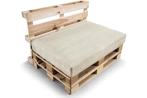 ‎GUTEKISSEN Gutekissen® Palettenkissen, Gartensofakissen, Sitzkissen, Rückenlehne gefüllt mit Poulirette-Schaum, viele Farben und Größen PFL (Sitzkissen 120x80, Beige)