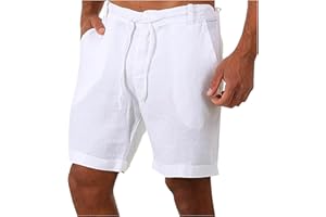 NUSGEAR Nuevo 2021 Pantalones Cortos Hombre Verano Casual Moda Algodón y Lino Pantalones Corto Color sólido Jogging Deportivos Pantalon Fitness Shorts Cordón Playa Bañador Cómodo Chándal de Hombres