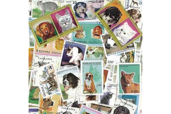 Collection de timbres Chats Et Chiens oblitérés Nbre de timbres:100 timbres différents