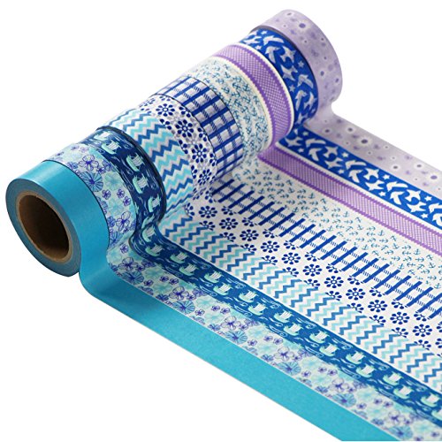UOOOM 10 Rolls Beautiful Washi Tape Masking Tape deko klebeband buntes Klebebänder DIY scrapbook deko (Design 9032) - 2