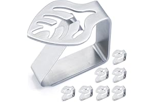 quxup Tovaglia Clip Fermatovaglie Antiscivolo Set di 8 fermatovaglie Decorative in Acciaio Inox - per Picnic, Barbecue, Matrimonio, Festa (Foglie)