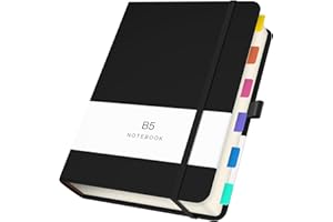 Yarotm Libreta B5 Rayas - Cuaderno con Hojas Rayadas 100gsm Papel - Negro Tapa Dura y Cierre Elástico Bloc de Notas b5-360 Páginas Notebook para Oficinas y Escuelas