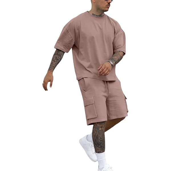 Fastkoala Gymnastiekpak voor heren, set van 2, kleding, zomer, strand, 2, Lichtblauw, M