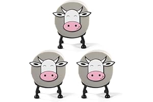 Lyreh 3pcs Cow Toilet Roll Holders, ABS Material Farm Animal Toilet Paper Holder Practical Cute Bathroom Accessories for Funny Bathroom Supply Housewarming Gift