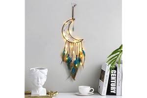 Pióra łapacz snów, Dsaren świecący łapacz snów ręcznie robiony mobilny łapacz snów retro romantyczny wystrój dla dziewczynki mobilny dekoracyjny do domu, sypialni, samochodu, na urodziny, prezent