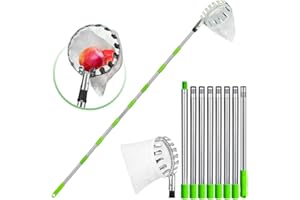 GEMMAHW Apple Picker with Telescopic Handle, 3.2M Fruit Picker, Telescopic Fruit Picker Tool, Fruit Grabber Easy to Pick High Up Fruit, Tree Picker for Orange Plum Lemon Pears