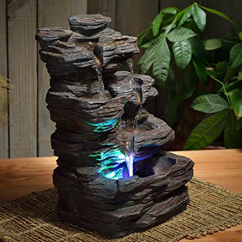 Indoor Water Feature Fountain Piedra with color changing LED 35 cm