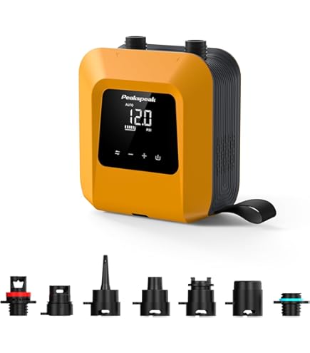 Ipflin Elektrische Luftpumpe Fahrrad Akku Kompressor 150 PSI - Tragbare  Fahrradpumpe Mit LED-Licht & Powerbank