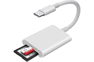 USB C SDCard Reader, WNXSLOAD SD MicroSD Dual Slots Adapter for iPhone 15/16, iPad, Mac, MacBook, Laptop, USB-C/TypeC High-Speed Trail Camera Memory Card Reader, Plug & Play