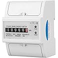 Smart Single-Phase Meter 220V DIN-Rail Electricity Energy Meter Digital 1 Phase 2 Wire 4P Electric Meter Electronic KWh Meter Power Consumption Monitor Multimeter with Digital Display (20(80) A)