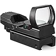AJDGL 1x22x33mm Red Dot Sight - Tactical Riflescope 4 Reticle Patterns with 11mm Free Mount Rails, Red & Green Illuminated,black