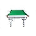 Khalsa Gymnastic Works Snow White Billiard Table (Pool Table) 8x4 FT, Top 37 mm with Cover, Ball, cue Sticks with Cue Stand, Triangle & Chalk