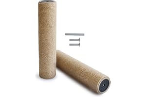 AMOYERIC Cat Scratching Post Replacement,Cat Tree Scratch Post Refill Pole Parts,Hemp Rope Scratcher Posts for Indoor Kittens and Large Cats with Screws 11.8" Tall(Refill Pack, 30cm)