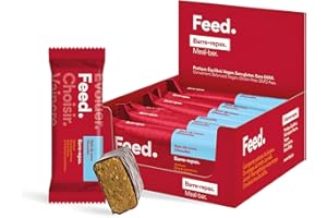 FEED. SMARTFOOD Barres-repas protéinées Feed. Noix de coco | 23g protéines, 25 vitamines & minéraux, 360kcal/repas, made in France, vegan & sans gluten | 6x100g