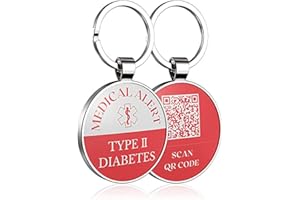 DISONCARE Custom Medical Alert Keychain, QR Code Online Personal Medical Information Card for All Kinds of Men/Women Needing Special Care - Quick Notification/First Aid