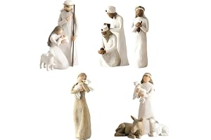 ALKNOT 10-delars figurer krubba harts, krubbset born scen, julkrubba med figurer, födelse Belen jul, krubbscen krubba harts helig familj, dekoration