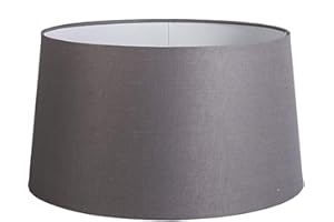 QAZQA Lino Pantalla lino gris oscuro 45 cm, Pantalla lámpara colgante,Pantalla lámpara de pie