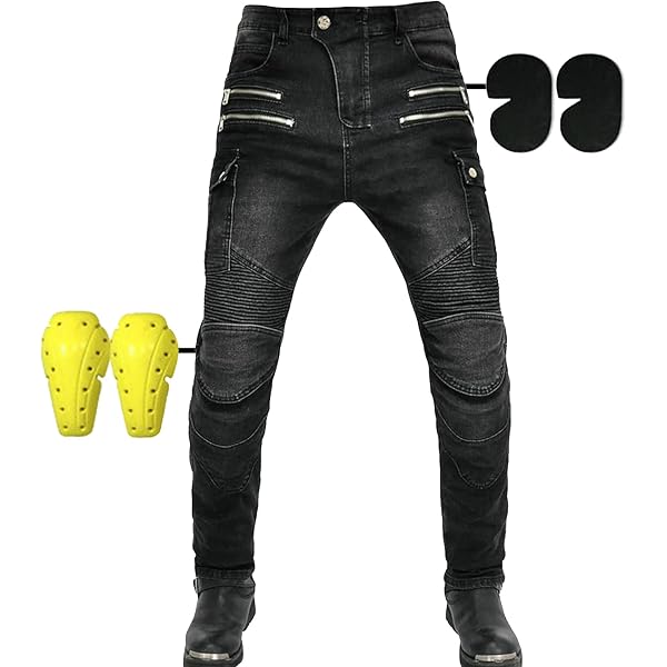 Jean Moto Femme HOMDECR - Avec Protections Genoux Et Hanches Amovibles