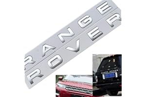 XCBW Insignia de Emblema de Capucha Delantera 3D de 2 Piezas Pegatinas de Letras, para Range Rover Stickers Decal Logo,Matte Silver