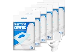 ZEACCT 60 Stück Toilette Auflage, Reise Disposable Toilet Seat Cover, Spülbare Toilette Auflage, Einweg-Papier-WC-Sitzbezüge, Einweg Toilettensitzbezüge für Einkaufszentren, Krankenhaus, Büro, Restaurants