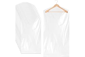 GZDAOXIA 10 Pièces 60x120cm housse vetements à suspendre transparentes,housse vetement en plastique,housse de vetement Anti-Poussière,pour costume,Robe,Manteaux
