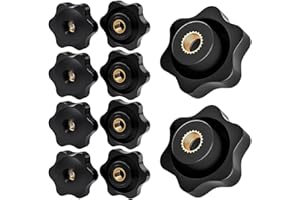 Flewdart 10pcs bouton de serrage M10 X 38, ecrou serrage M10 étoile pour vis étoile, ecrou papillon pour meuble Les Mécaniques Équipements Électroniques(M10x38 10pcs)