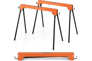 COSTWAY 2-pack byggnadsställningsbock, hopfällbar upp till 600 kg, arbetsbock med handtag, stödbock, sågstöd, sågblock, såghäst