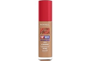 Rimmel London Lasting Finish jusqu'à 35h, 303 Honey, fond de teint, longue tenue, hydratant, formule vegan, couvrance totale, 30 ml
