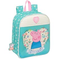 Safta Peppa Pig Federmäppchen, Dreifach, 22x12x3 Cm – Minzgrün, Robustes Polyester, Für Schule