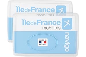 Idée pro mobilité® Étui Navigo Rigide Transparent – Compatible Carte Navigo & Île-de-France Mobilités – Lot de 2 – Fabriqué en France