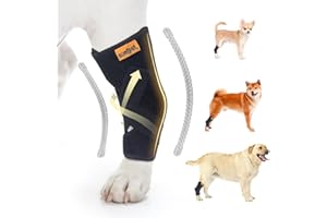 COMFPET Ginocchiera per Cani, tutore per Zampa di Cane per distorsione del legamento crociato, artrite - Mantiene Stabile l'articolazione, Cura Le lesioni alle Zampe e previene Il leccamento (M)