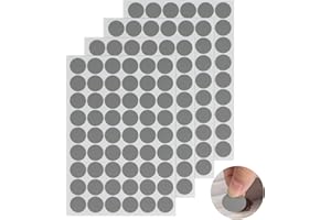 ALAHUGYEF 216 STK/4 Blätter grau Schraubenloch Aufkleber Abdeckkappen, Selbstklebende Schraubenloch, Ø21mm Möbel Holz Schraubenabdeckung, Wasserdicht Abdeckkappen für Bohrlöcher Möbel Schraubenkappen