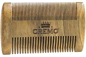 CREMO - Premium Beard Comb For Men - 100% Natural Wood With Woody Fragrance