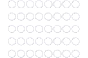 UHATa Silicone Rubber O Ring 6mm ID, 8mm OD, 1mm Width VMQ Washer Gasket Sealing-Applications for Pressure Washer Plumbing Sealing-[Qty 40 White]