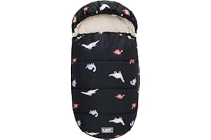 LAT LEE AND TOWN LAT Universal Baby Pushchair Footmuff, Waterproof and Windproof Cosy Toes with Hood for Pushchair Stroller Pram Buggy, Baby Winter Pushchair Pram Liner (B, Dinosaur)